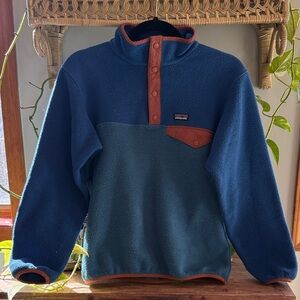 Patagonia Kid’s Blue and Tan Zip-Up Sweater